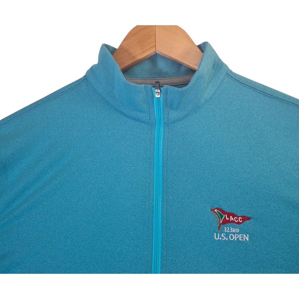 Straight Down Mens US Open LACC 123rd 1/4 Zip Pullover Blue Small Golf