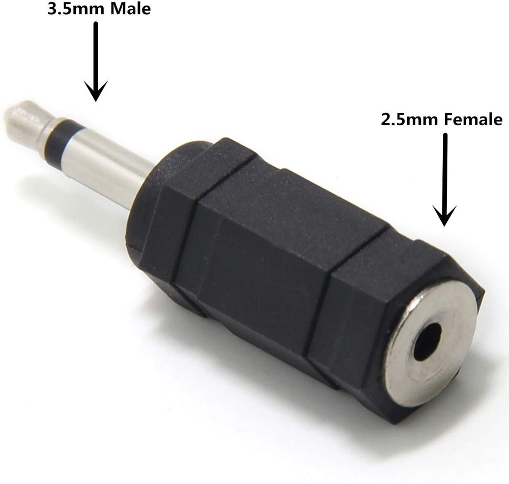Ancable 2-Pack 3.5mm Mono Plug to 2.5mm Jack Adapter black
