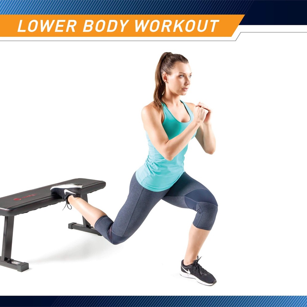 Flat Utility 600 lbs Capacity Weight Bench for Weight Training and Ab Exercis...