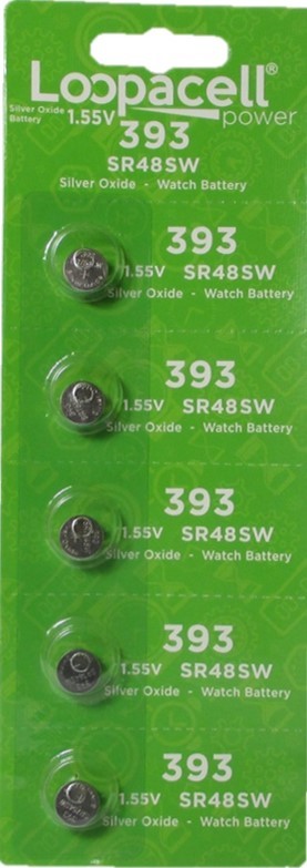 Loopacell SR754W 393 Silver Oxide Watch Battery 5 Pack