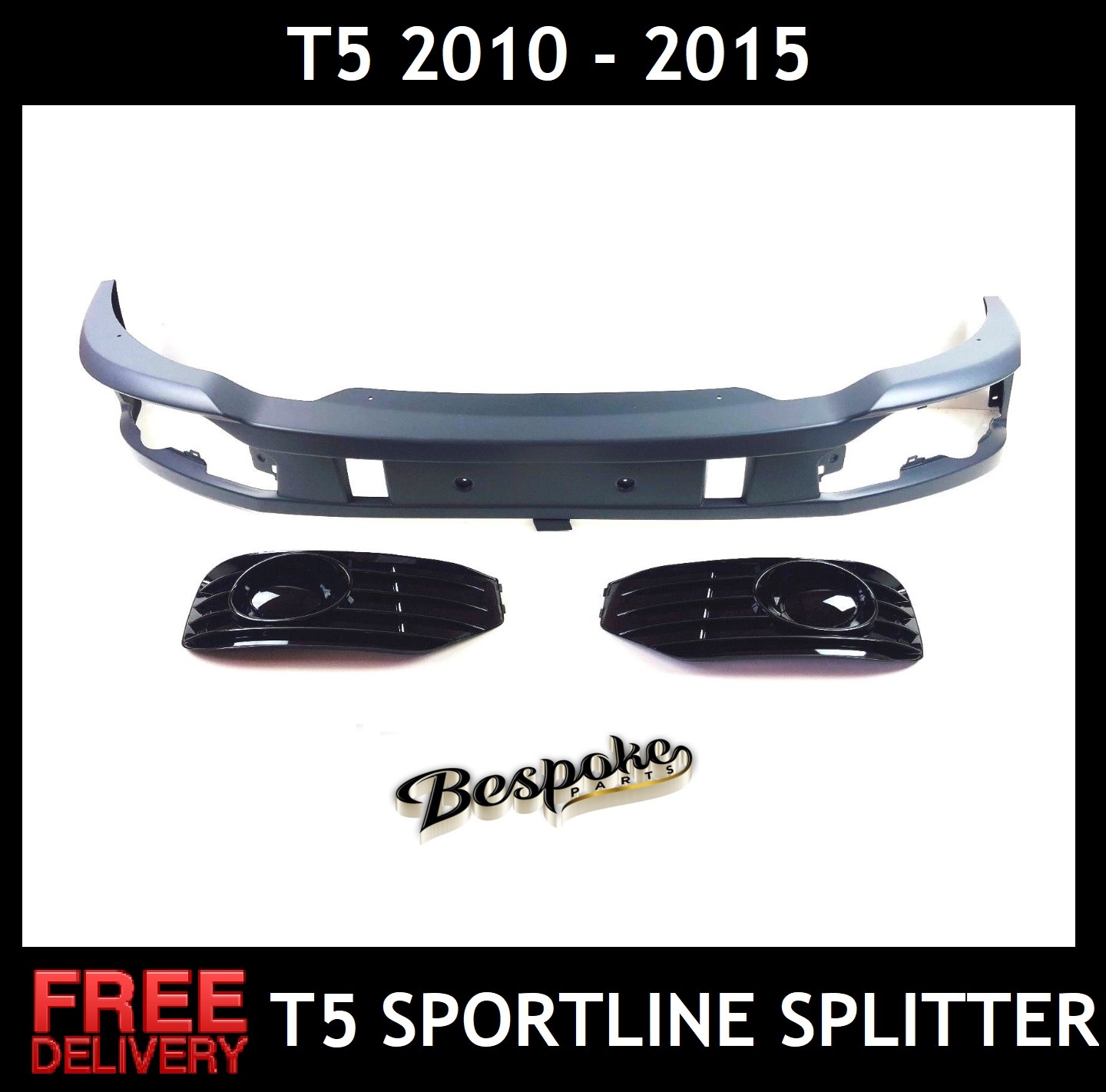 FOR VW T5.1 T5 FRONT SPOILER SPORTLINE BUMPER SPLITTER LIP 2010-2015 TRANSPORTER