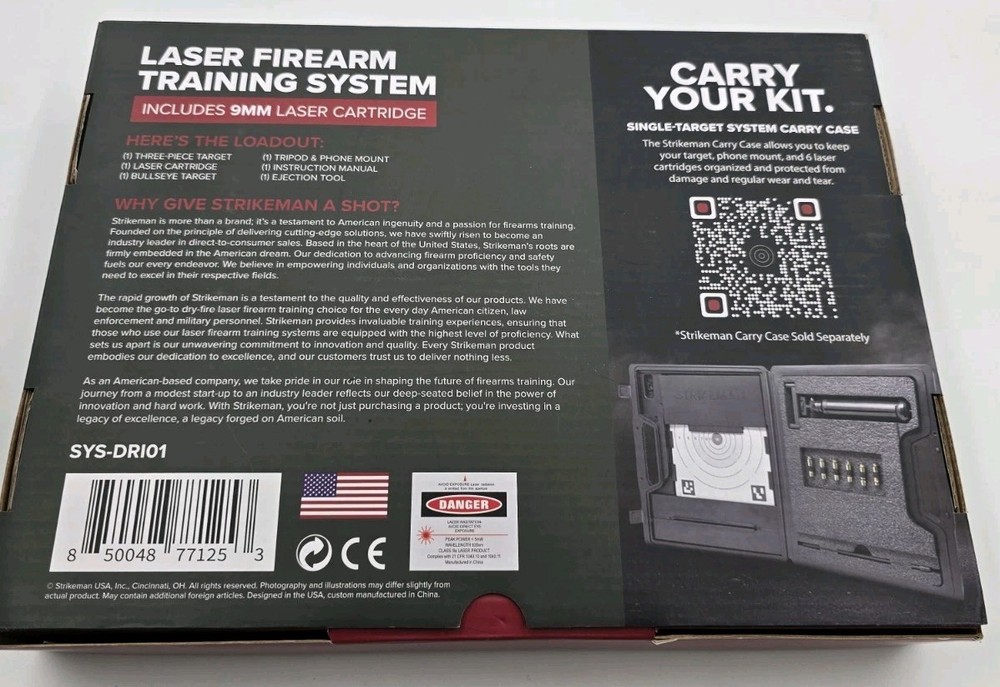 Strikeman 9mm laser firearm Training System - Great for Target Shooting Practice