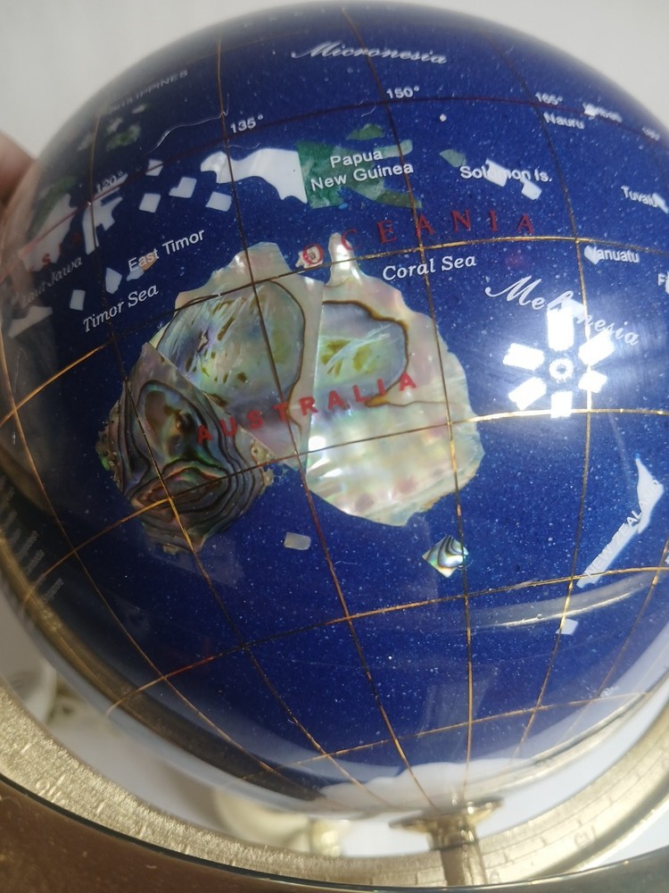 Gemstone globe Double Axis 9 Inch Tall Read Description