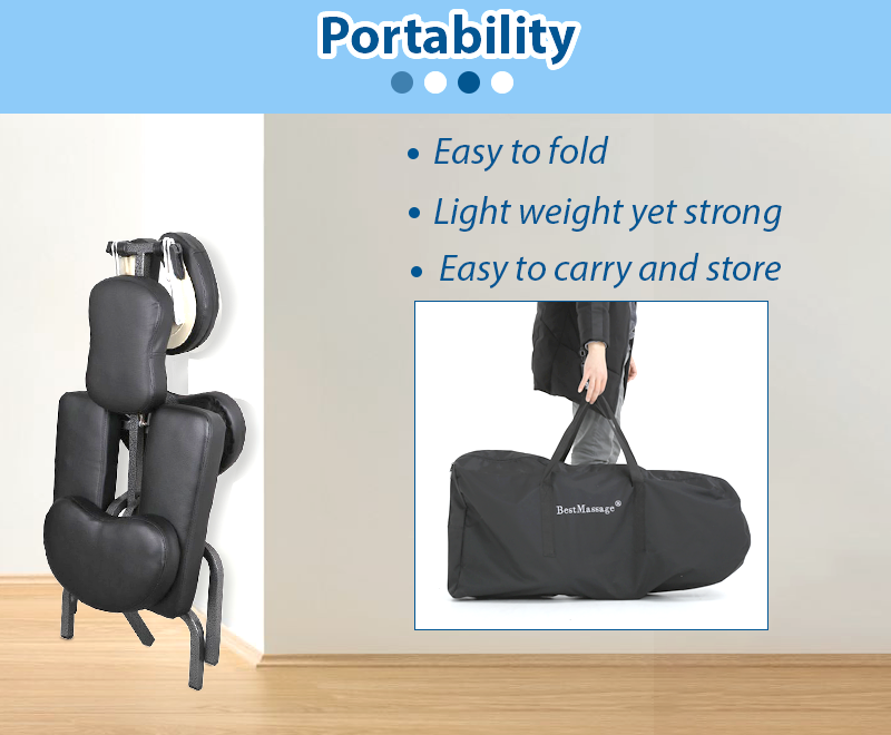 Massage Chair Portable Tattoo Chair Folding Height Adjustable 2 Inch Thick