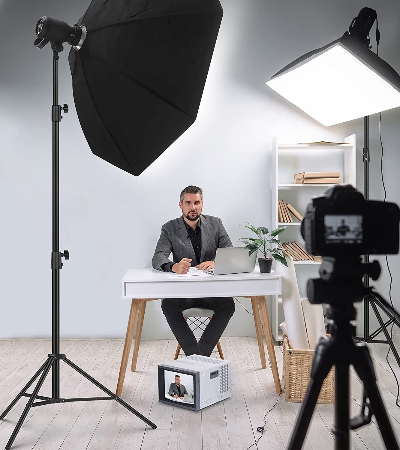 Fodoto Heavy Duty 110"/9 Ft/ 2.8M Aluminum Studio Tripod Stand for Photo/Video