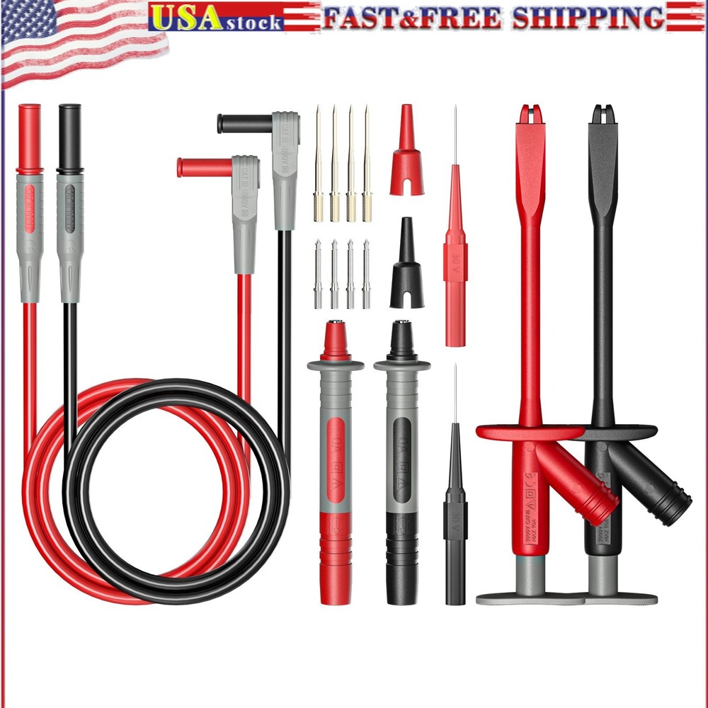 16PCS Multimeter Test Leads Kit with High Voltage Alligator Clip Test Hooks