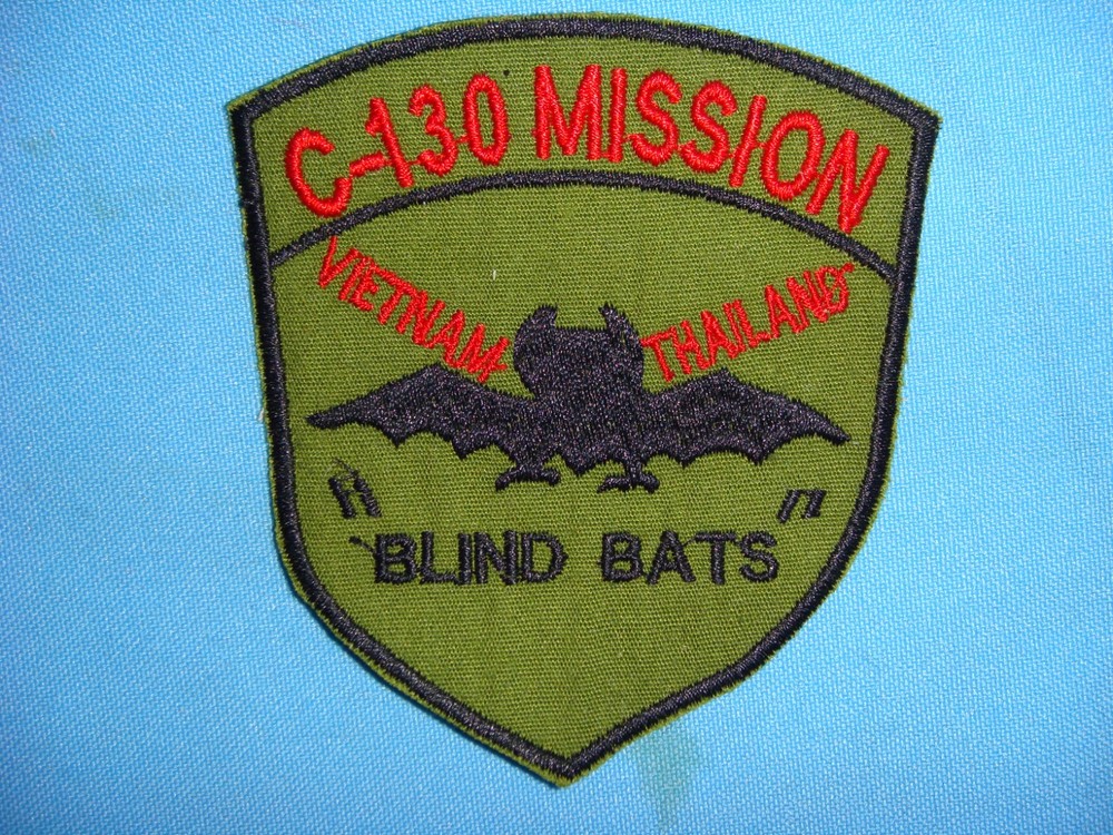 VIETNAM WAR PATCH, USAF C-130 MISSION BLIND BATS