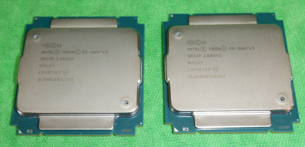 Intel Xeon E5-2697V3 SR1XF 2.60GHz 35MB 14-Core CPU Processor    LOT OF 2