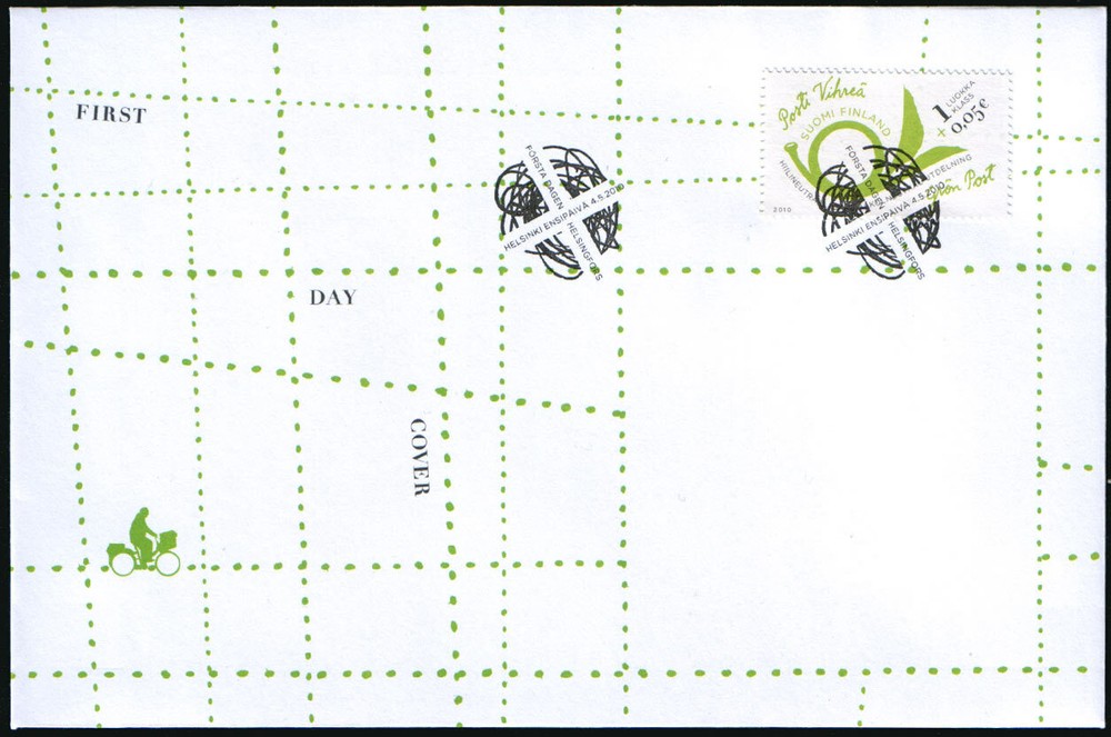 Finland FDC 2010 Green Post, Recycling, Mint