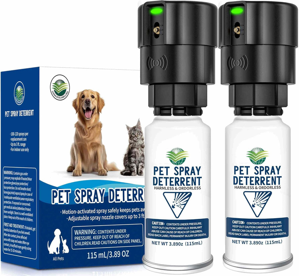 Cat Spray Deterrent System [2 Pack] Automatic Cat Deterrent Spray, Motion Activa