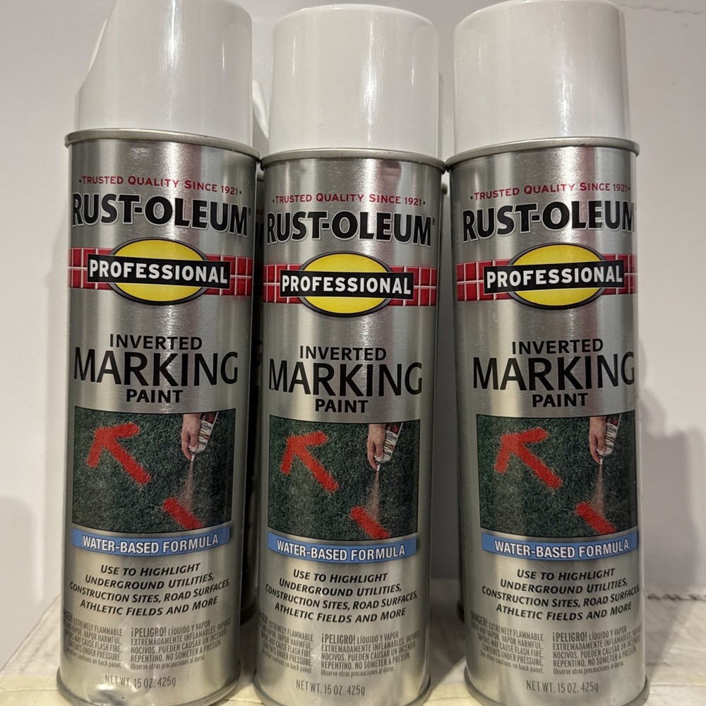 Rust-Oleum Professional Inverted Marking Paint White Water-based paint 6 PACK
