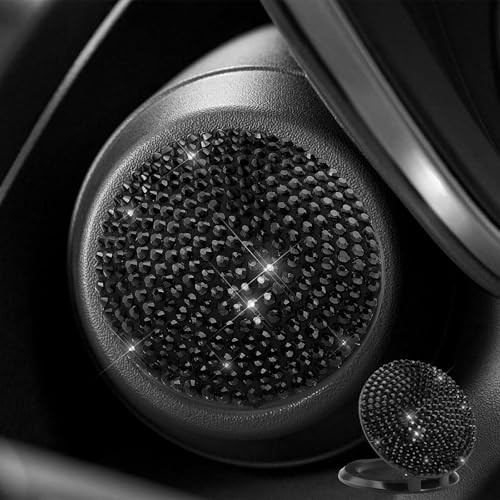 Bling Car Engine Start Stop Button Cover, Crystal Rhinestone Push to Black