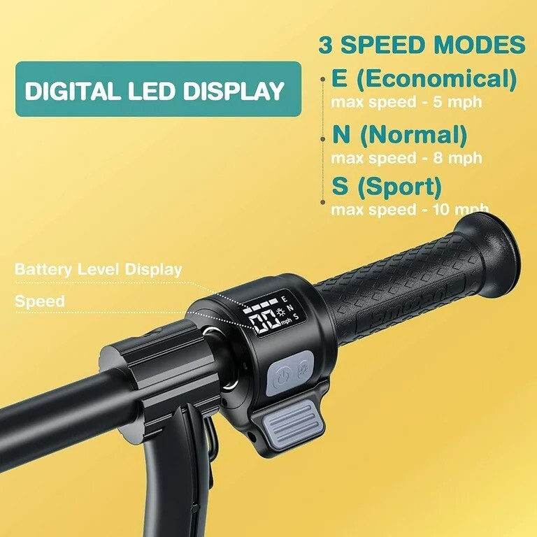 Electric Foldable Scooter, Led Customizable Lights, Adjustable Height And Speed