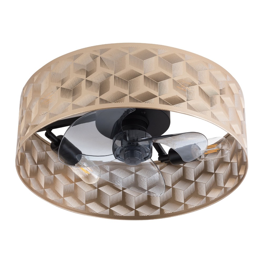 Modern Round Low Profile Ceiling Fan Light with Remote Control – 18" Indoor