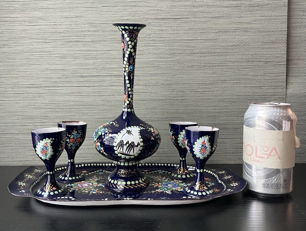 Vintage 6-piece Enameled Drinking Set