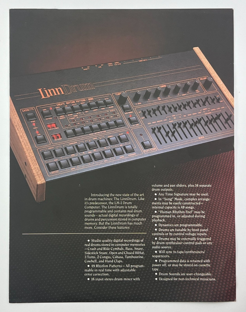 Linn Drum Machine Promo Flyer + Demonstration Record Flexi Disc 7"