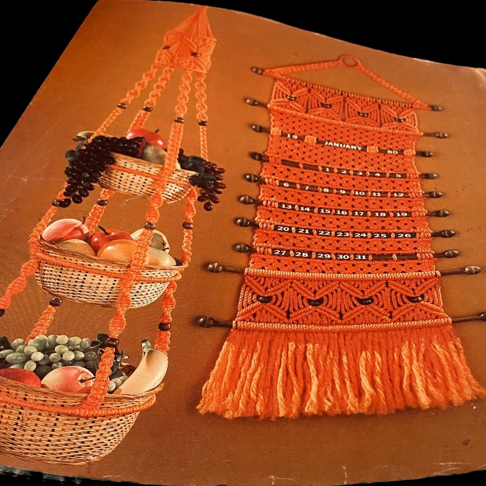 Vintage Macrame Pattern Book Craft Designs Plant Wall Decors