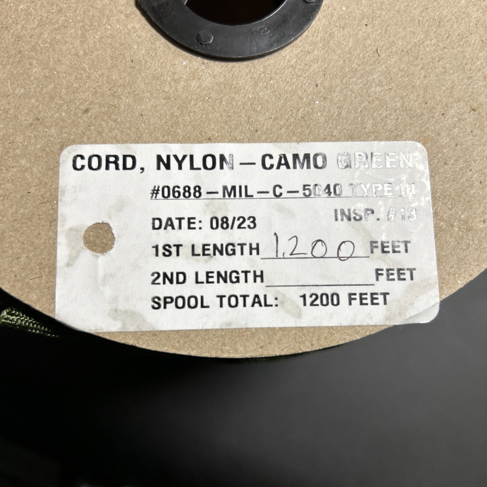 1200 feet Camo Green Nylon Cord Spool Brand New