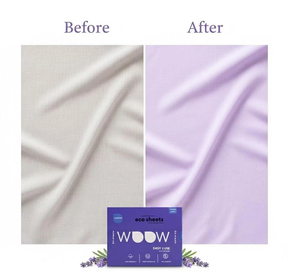 Eco-Friendly Laundry Detergent Sheets, 64 Biodegradable Sheets, Plastic-Free