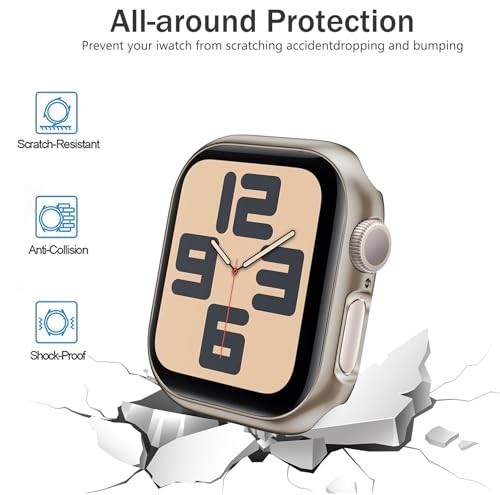 12 Pack 46mm Watch Case with Tempered Glass Screen Protector Scratch-Resistant