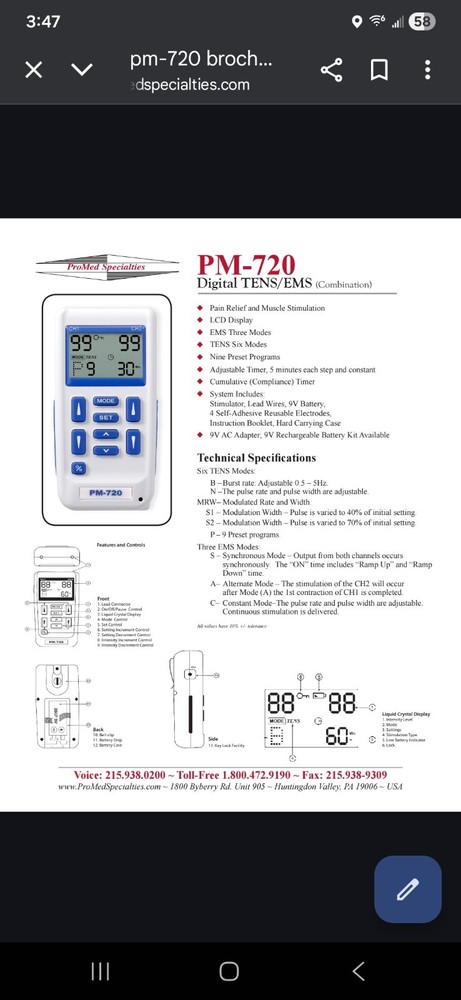 Promed Specialties Tens Unit PM-720