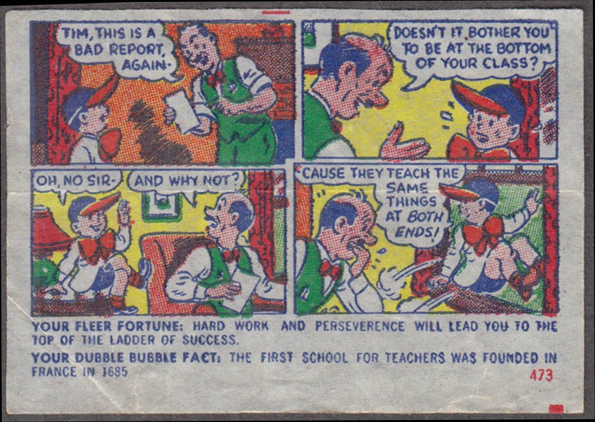 Fleer Dubble Bubble bubblegum comic featuring Pud 1950s #473