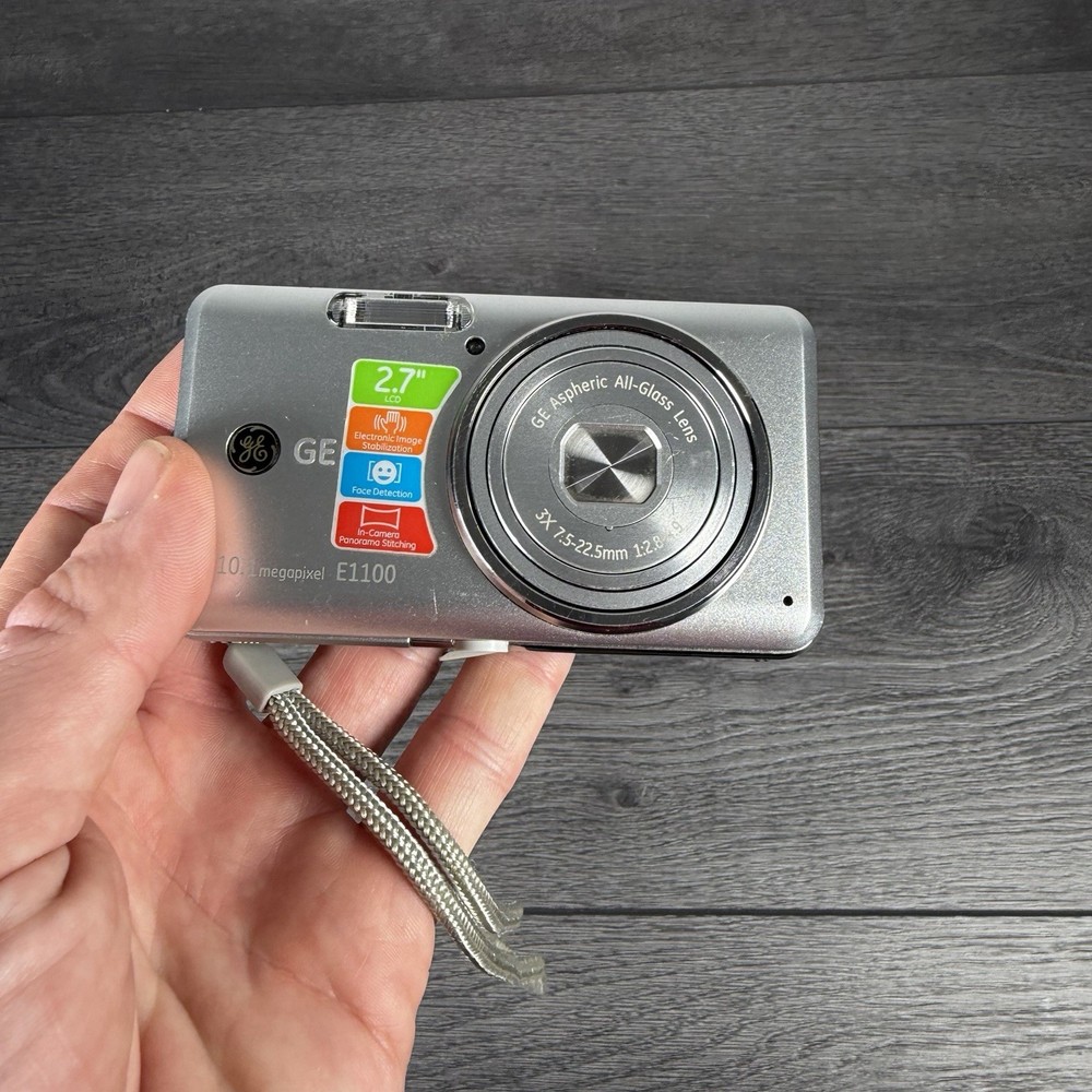 General Electric Digital Camera GE E1100 10.1MP Silver Tested Working