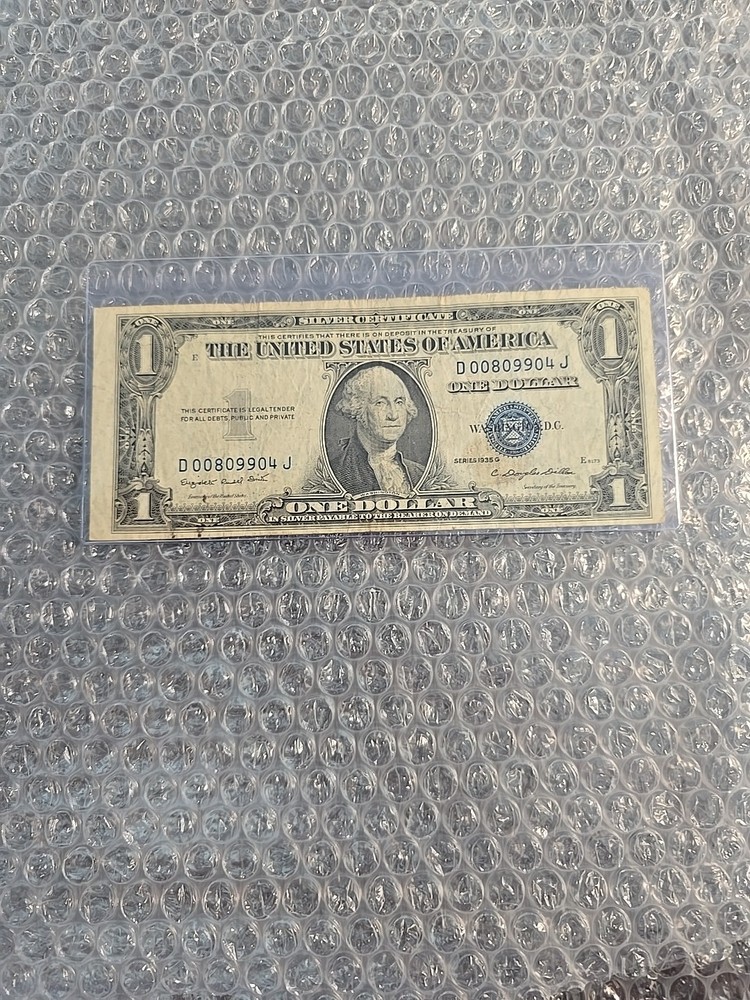 1935G $1 "NO MOTTO" SILVER CERTIFICATE BLUE NOTE