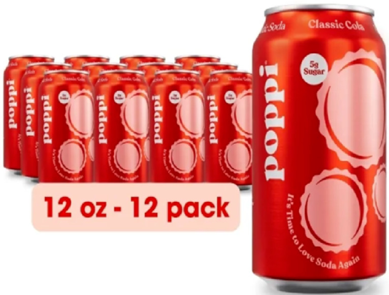 Poppi Classic Cola Prebiotic Soda - 12Pack/12 Fl Oz Cans
