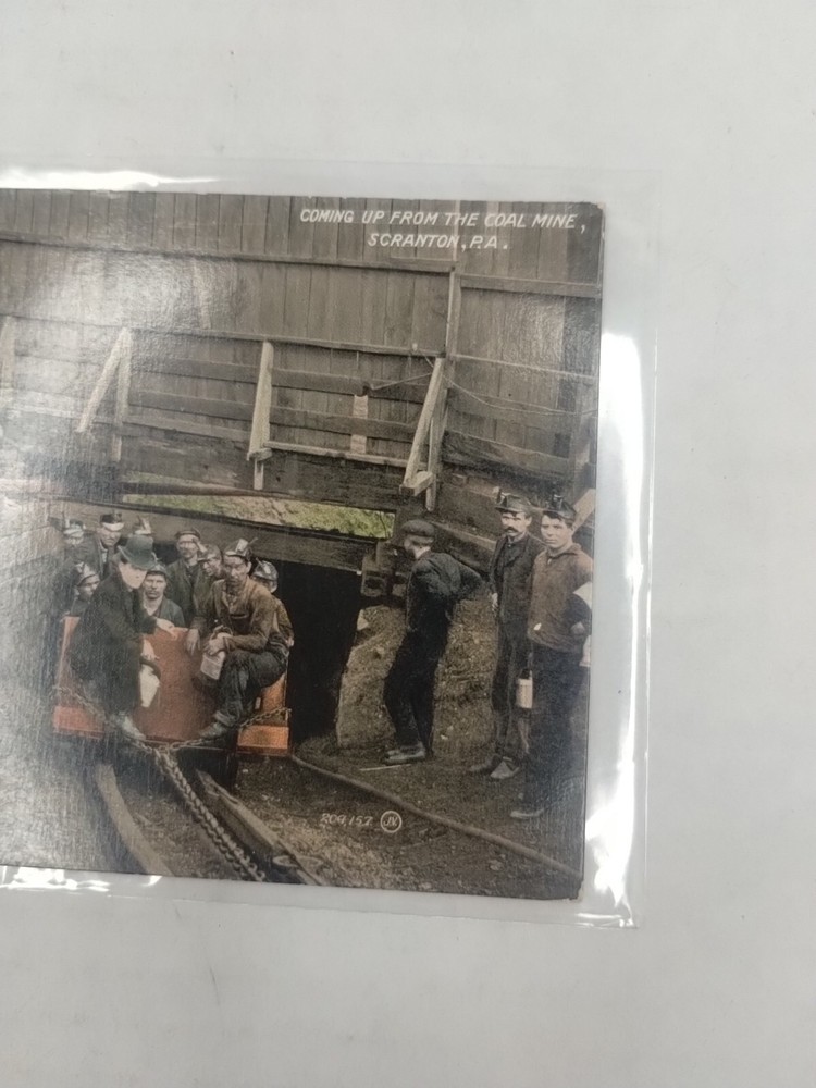 1908 Anthracite Coal Mining Postcard Coming Up From The Coal Mines, Scranton,PA.