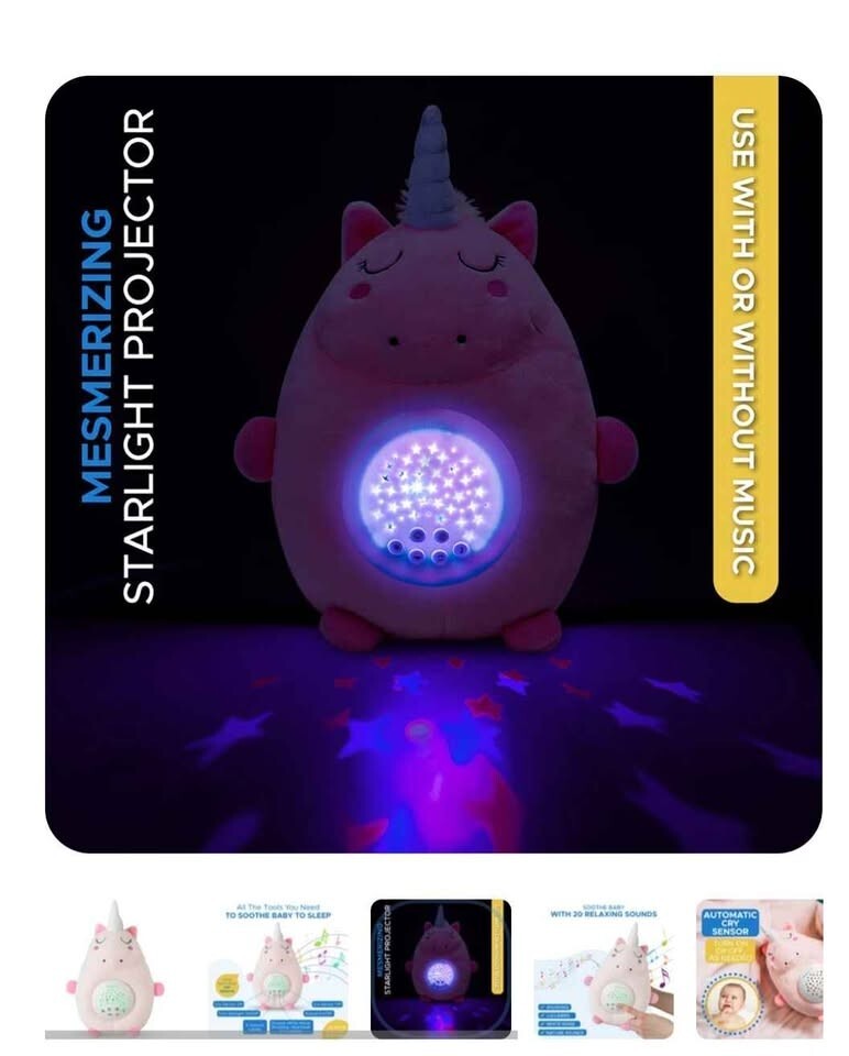 Unicorn Baby Sound Machine Night Light Projector