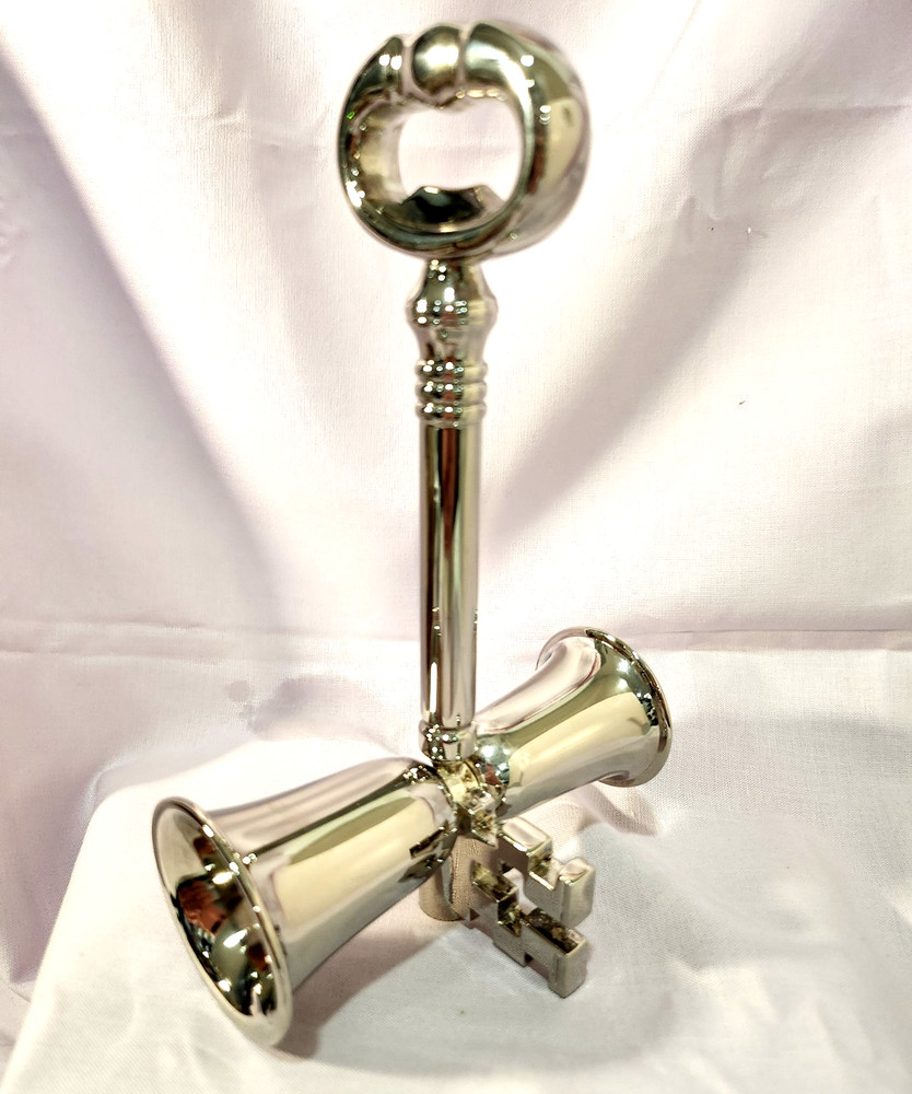 Bar Ware Set, Silver Plated from Neiman Marcus, Corkscrew & Double-Sided Jigger