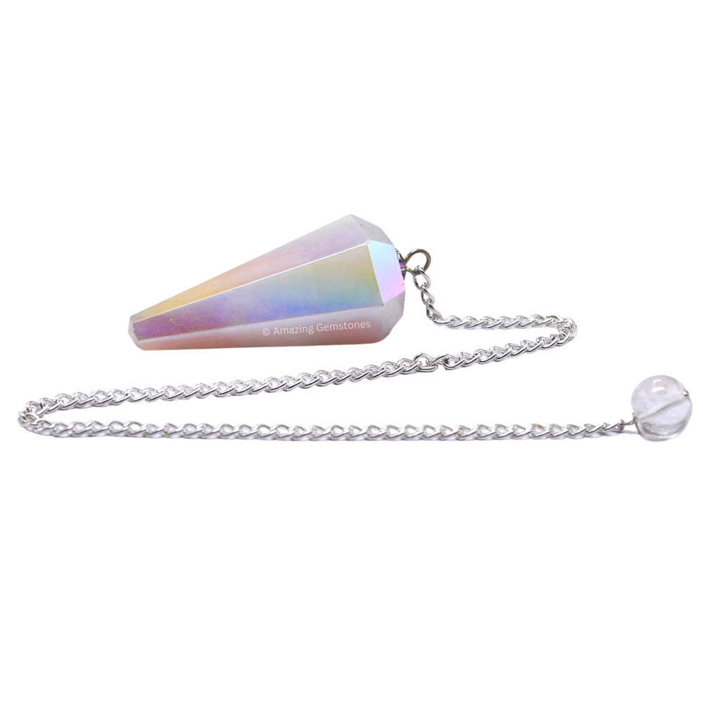 Angel Aura Rose Quartz Dowsing Crystal Pendulum