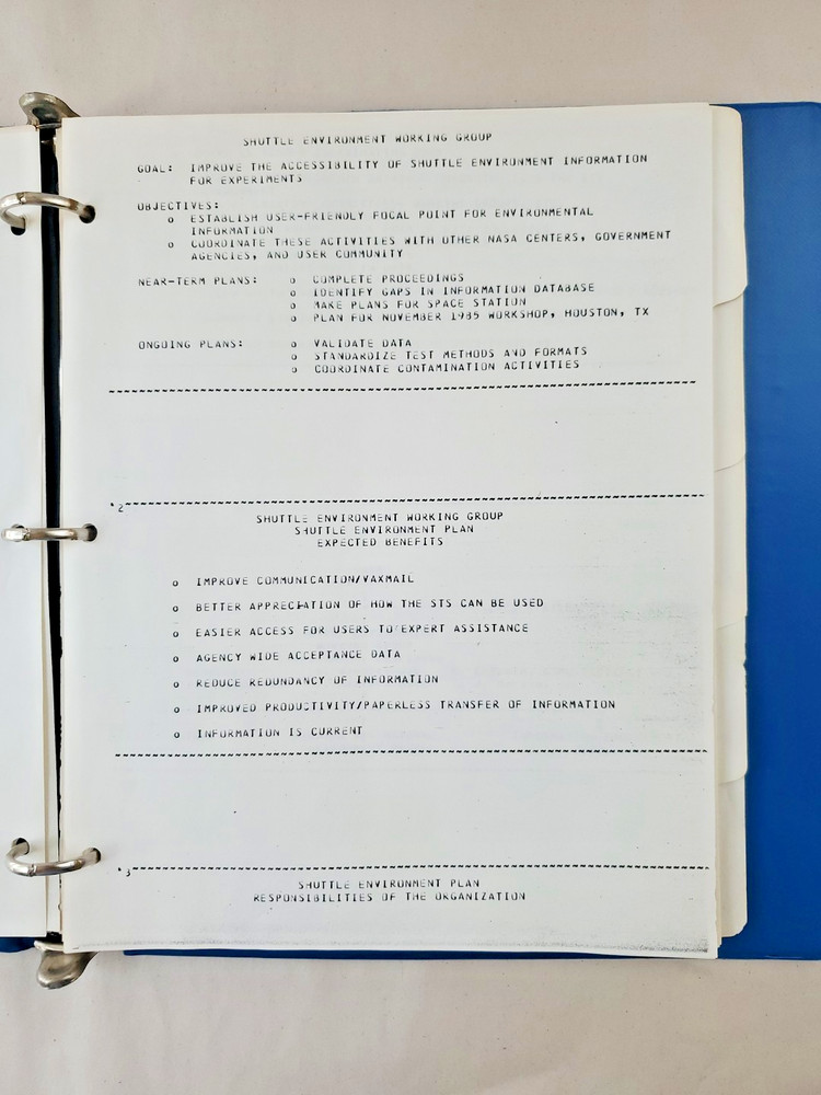 NASA Shuttle Environment Plan January 1985