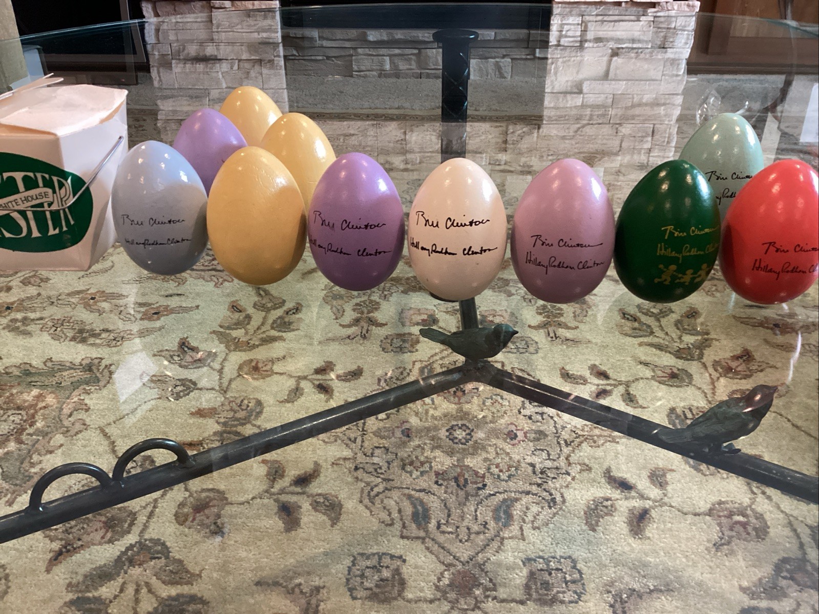 11 Clinton White House Easter Eggs 1993-2000 Incl. (3) 1993 & Box (See Listing)