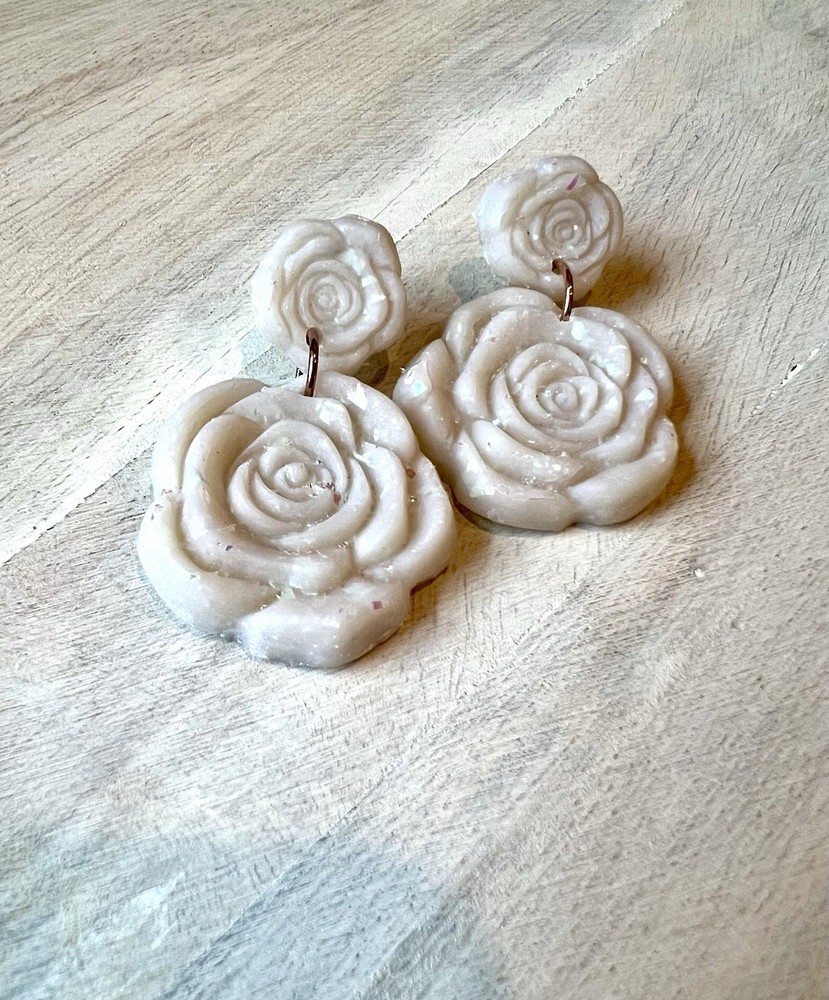 Earrings Statement Earrings Handcrafted Artwork Opal Floral