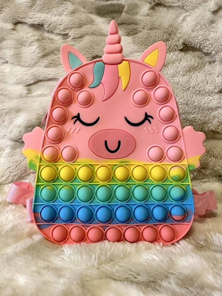 Silicone Pop It Unicorn Small Backpack