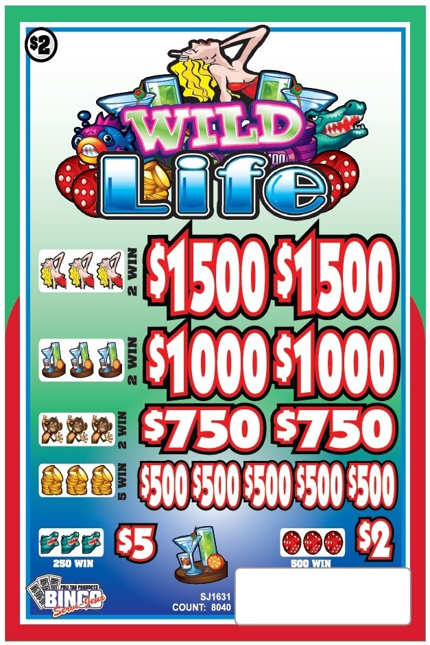 NEW pull tickets WILD LIFE - $2 Instant Tabs