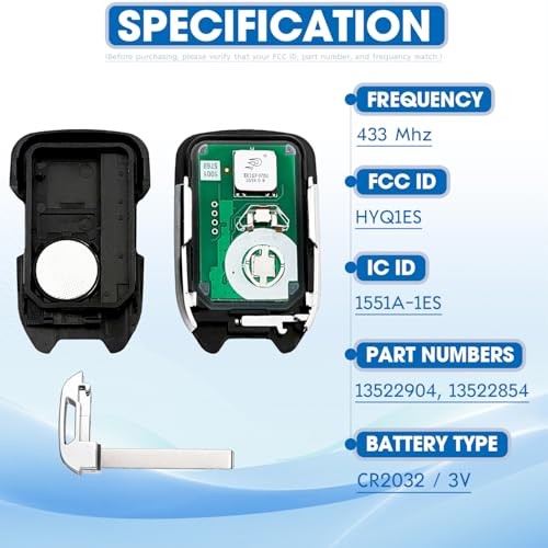 Keyless Entry Remote Control Key Fob Replacement 5 Button for Chevy Silverado