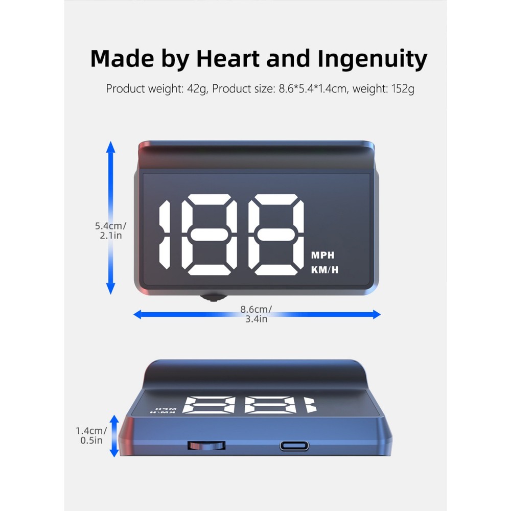 Car Speed Projector HUD with LED Display and Automatic On with Engine Start