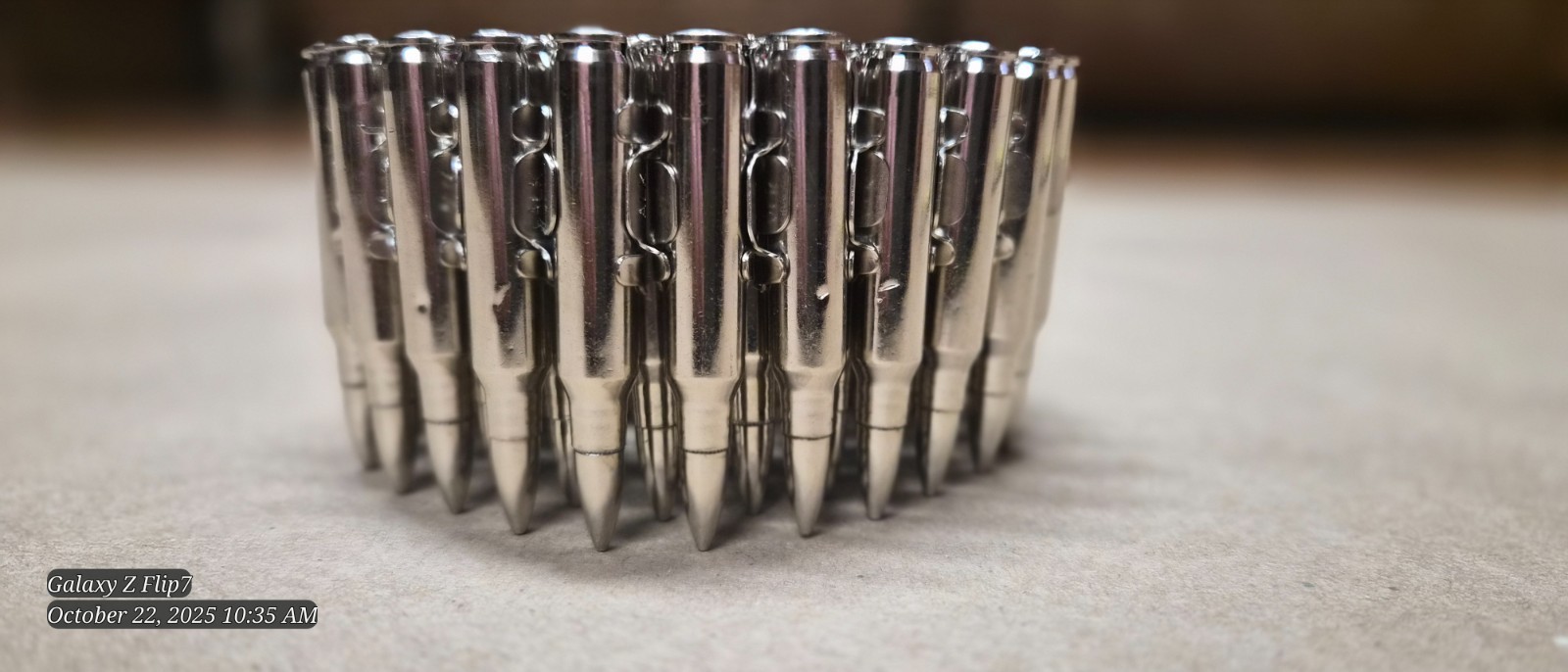 Metal Bullet Belt - Nickel & Copper -Real-Full Metal Jacketed bullets.