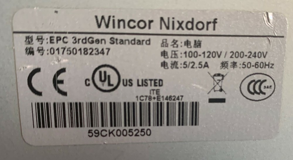 WINCOR 1750144440 EPC 3RD GEN STD C2D-6400