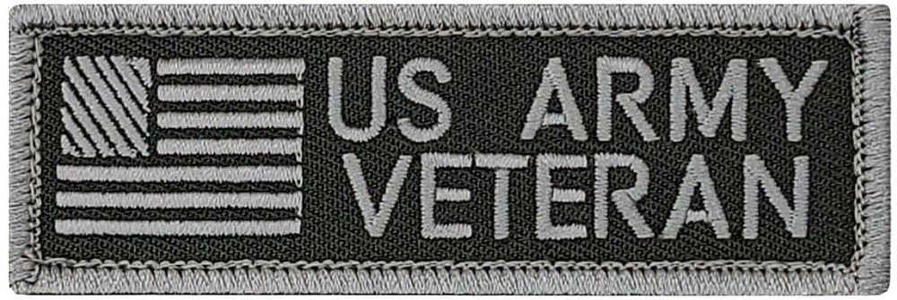 US ARMY VETERAN EMBROIDERED VET PATCH | 2PC HOOK BACKING 3.5"x1"
