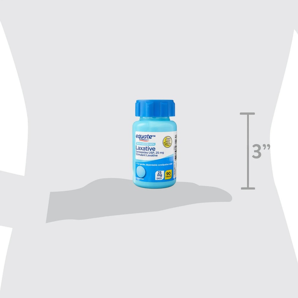 (2 Pack) Equate Maximum Strength Sennosides Laxative Tablets 25mg 90 Count