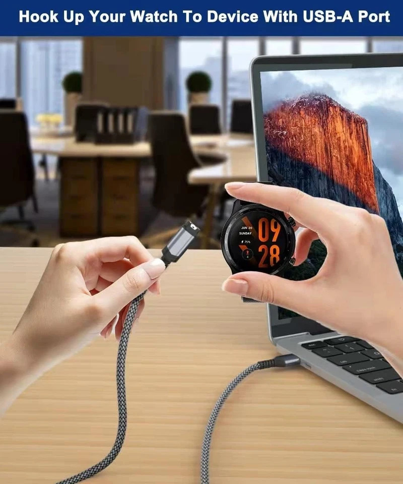 Charger Cable Compatible with Garmin Watch - 2 Pack - 1m
