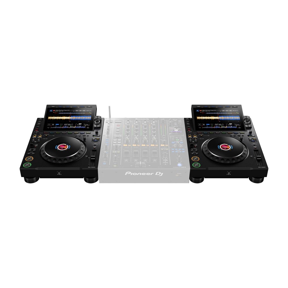 AlphaTheta CDJ-3000X DJ Player 2-Pack with XS-CDX Flight Cases Package