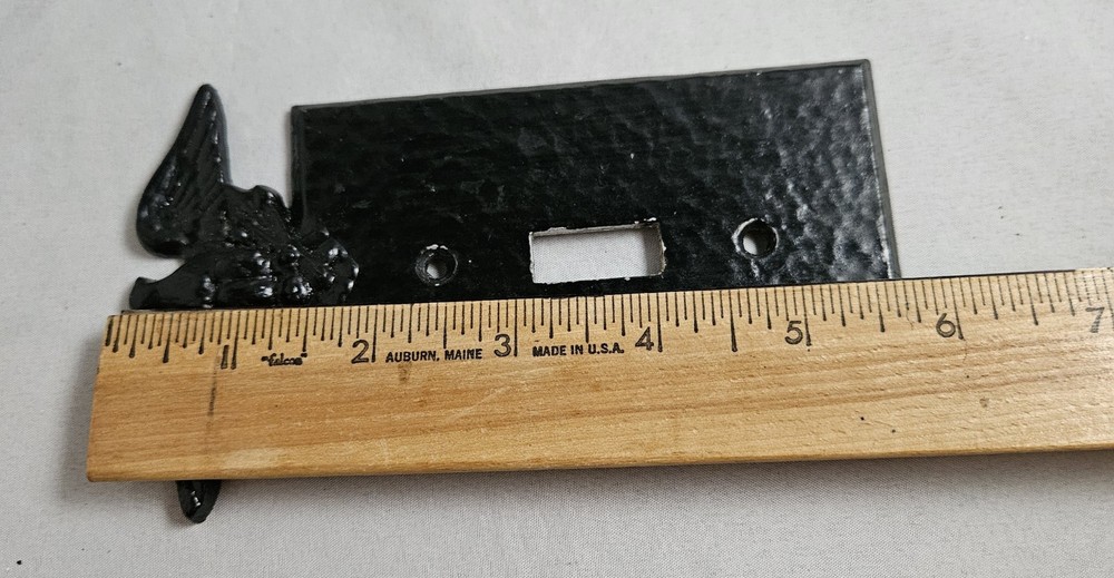 Vintage Black Hammered Eagle Single Light Switch Plate Cover Metal Rustic