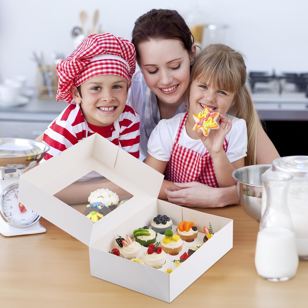 Cupcake Containers With Inserts, 2 Pack Grade, White