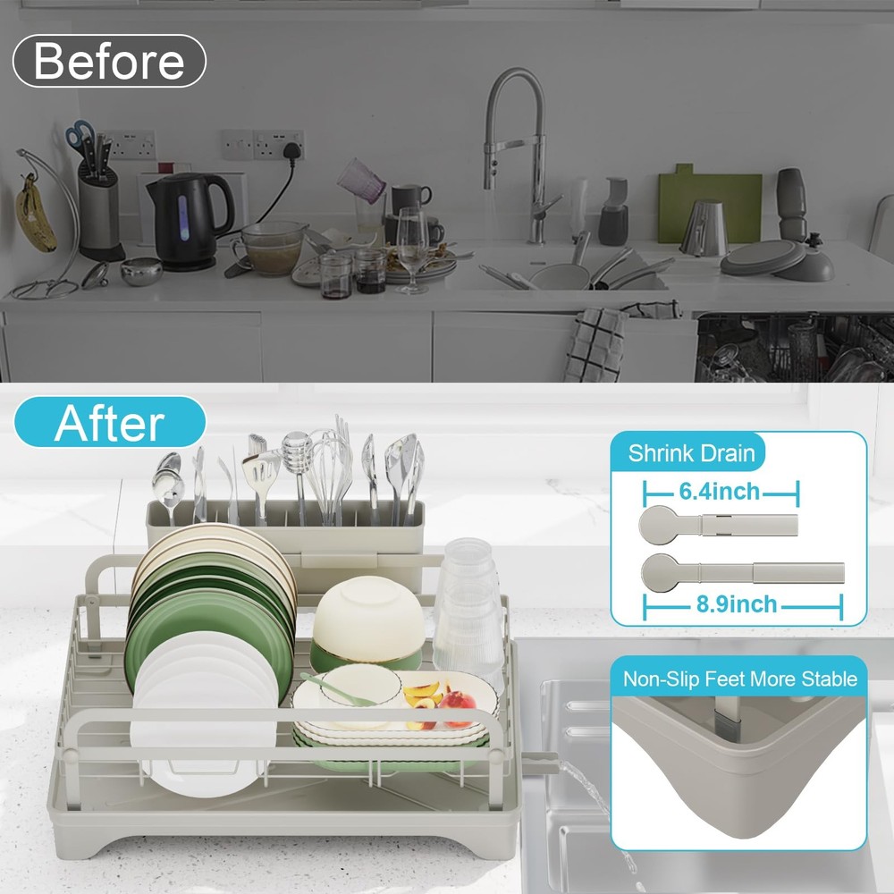 Dish Drying Rack - Space-Saving Dish Rack,Dish Racks for Kitchen Counter with...