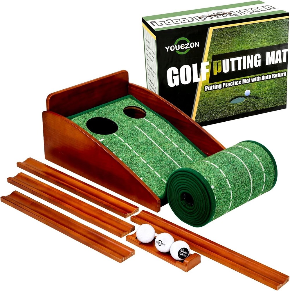 Portable Golf Putting Mat with Automatic Ball Return - Gift for Enthusiasts